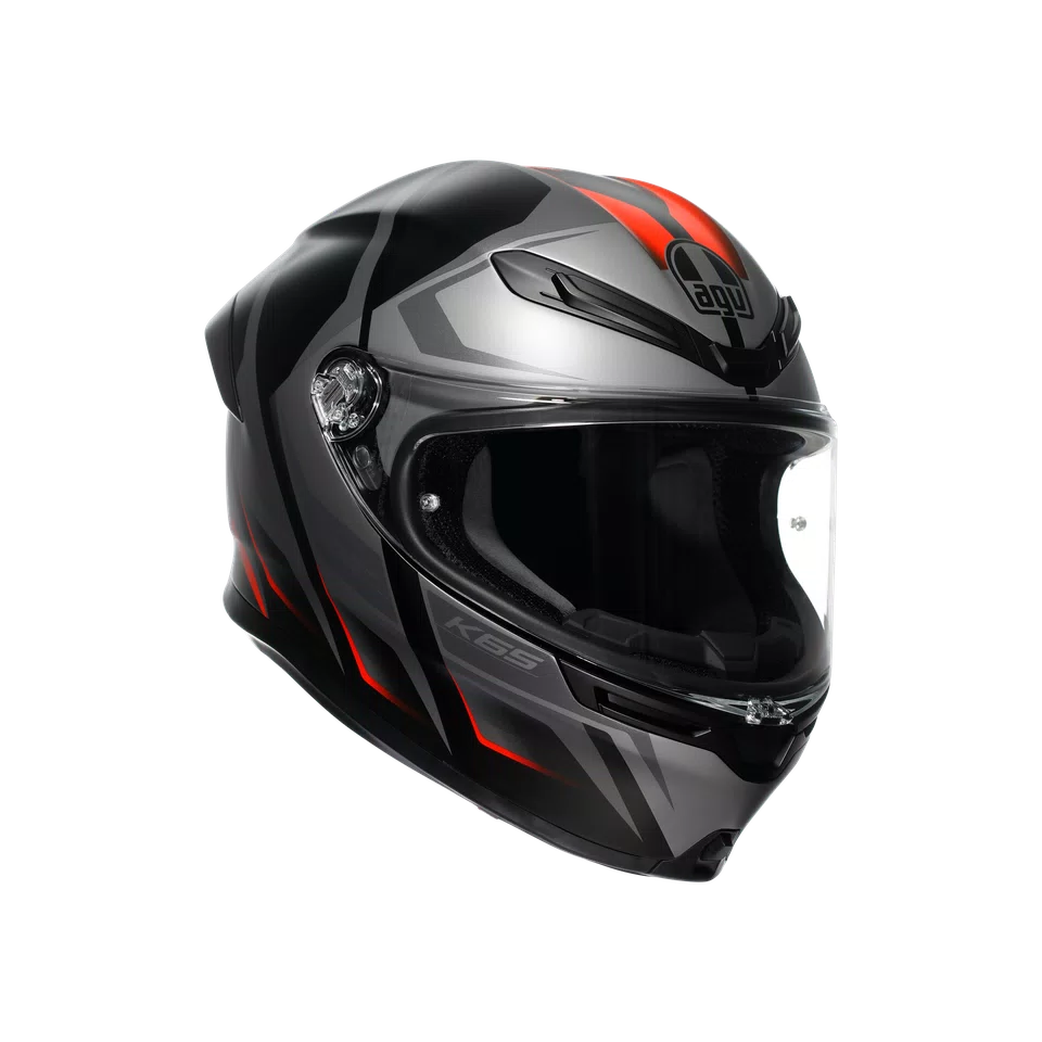 K6 S KARVE MATT BLACK/GREY/RED - CASCO MOTO INTEGRALE E2206