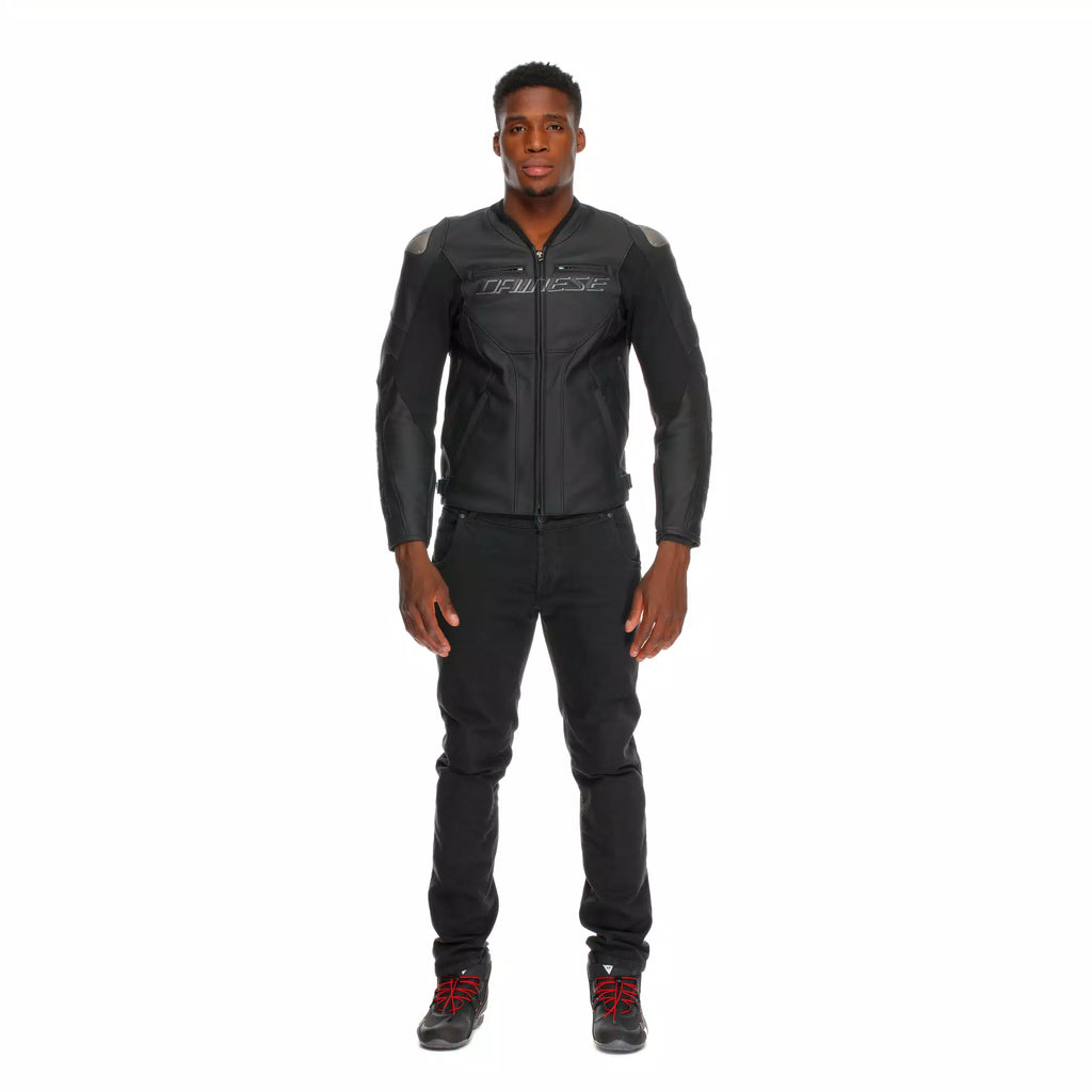 RACING 5 - GIACCA MOTO IN PELLE UOMO - BLACK