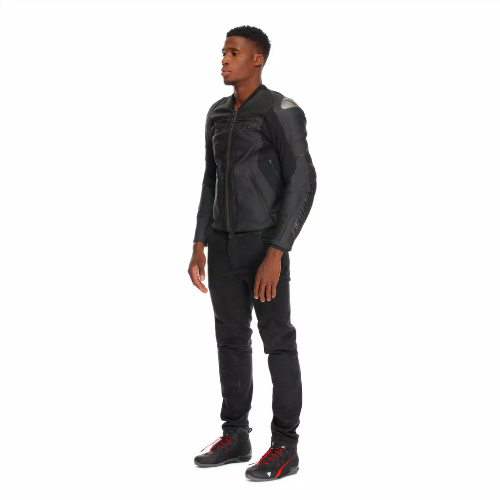 RACING 5 - GIACCA MOTO IN PELLE UOMO - BLACK