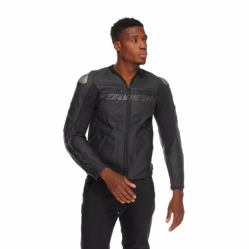 RACING 5 - GIACCA MOTO IN PELLE UOMO - BLACK