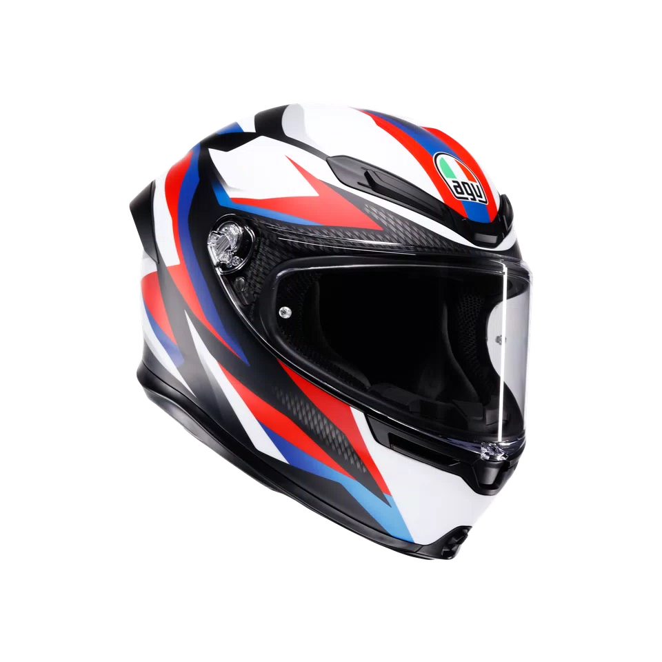 K6 S TIMEWARP MATT BLACK/RED/BLUE - CASCO MOTO INTEGRALE E2206