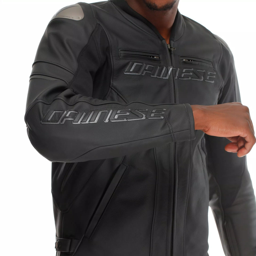 RACING 5 - GIACCA MOTO IN PELLE UOMO - BLACK