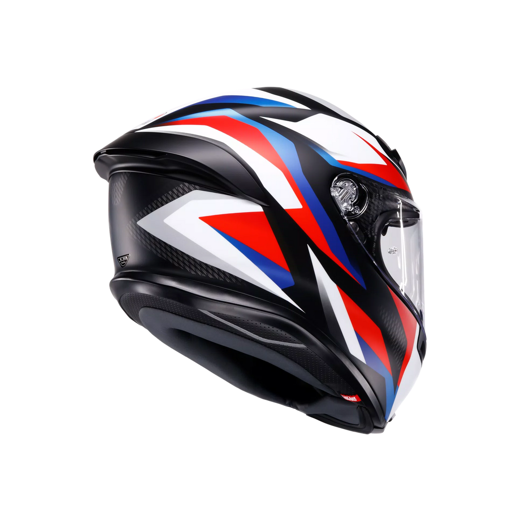K6 S TIMEWARP MATT BLACK/RED/BLUE - CASCO MOTO INTEGRALE E2206