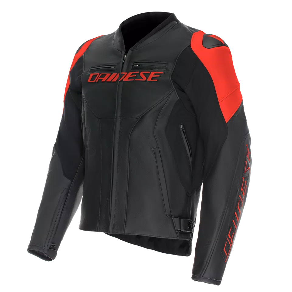 RACING 5 - GIACCA MOTO IN PELLE UOMO BLACK/RED