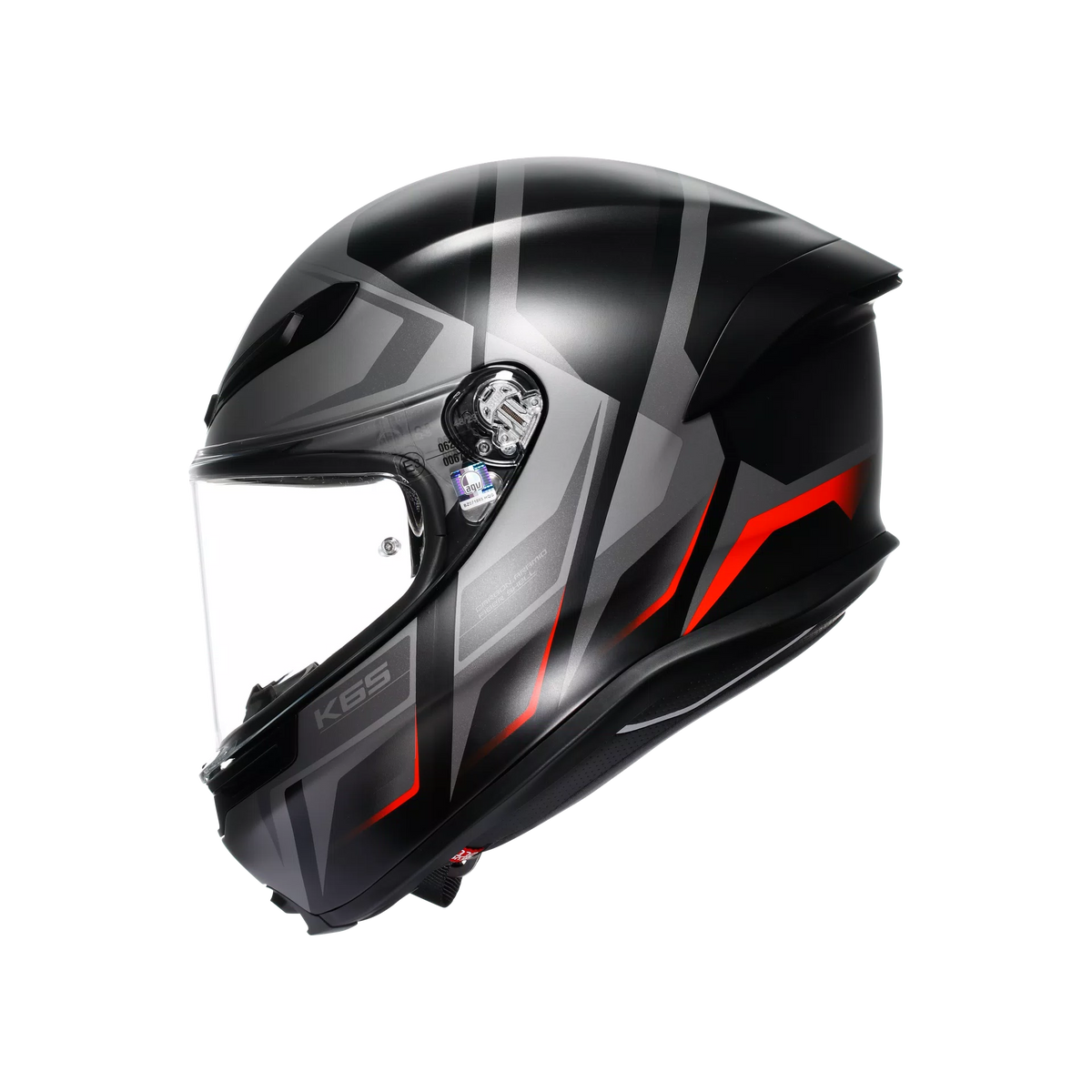K6 S KARVE MATT BLACK/GREY/RED - CASCO MOTO INTEGRALE E2206