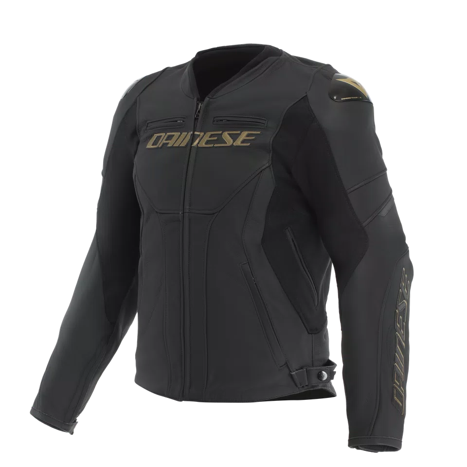 RACING 5 - GIACCA MOTO IN PELLE UOMO BLACK/GOLD