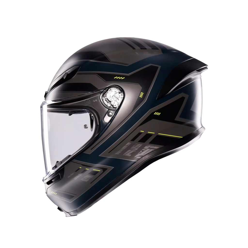 K6 S ENHANCE MATT GREY/YELLOW FLUO - CASCO MOTO INTEGRALE E2206
