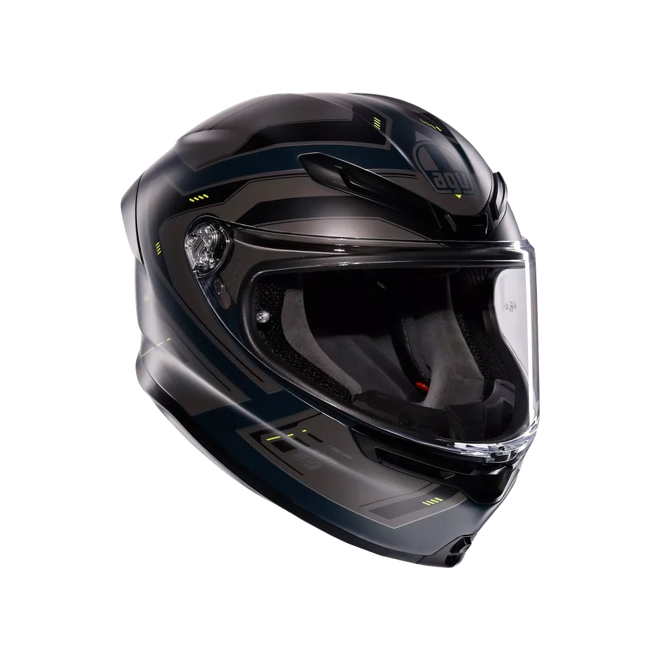 K6 S ENHANCE MATT GREY/YELLOW FLUO - CASCO MOTO INTEGRALE E2206